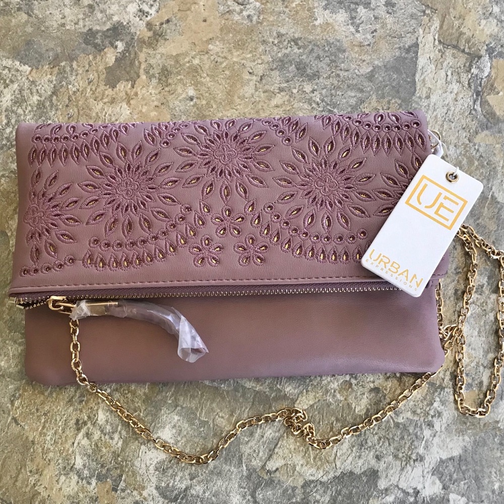 Urban Expressions Blush Crossbody/Clutch, New